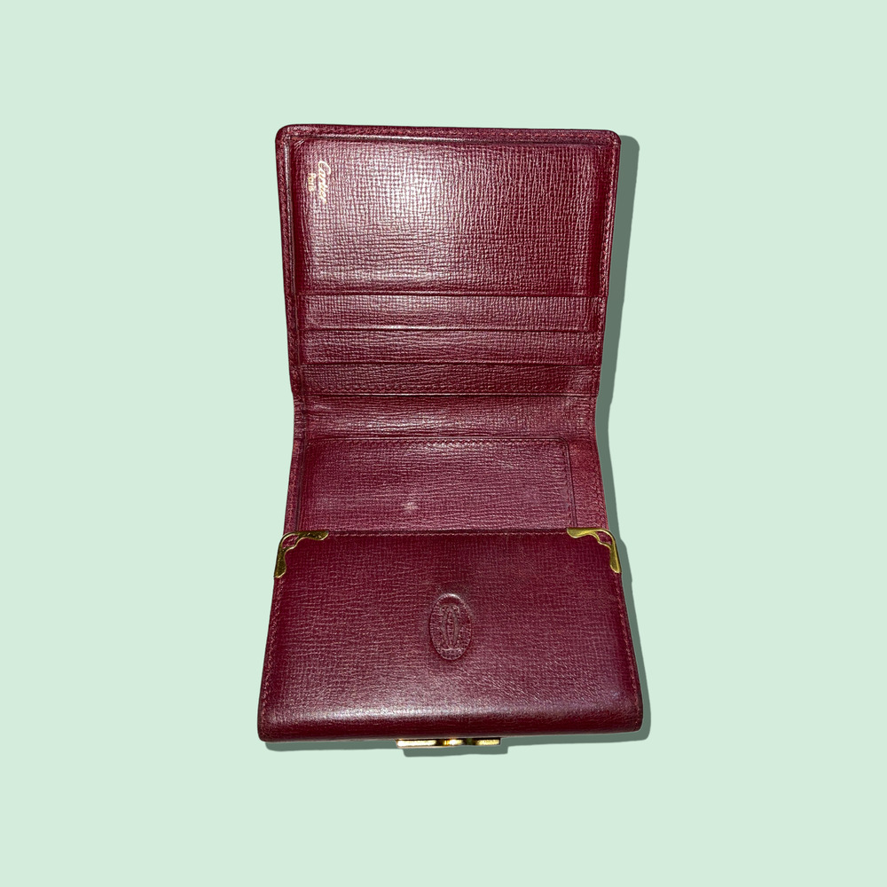 Cartier Red Tri-fold Wallet with Gold Accents - Picture 5 of 13